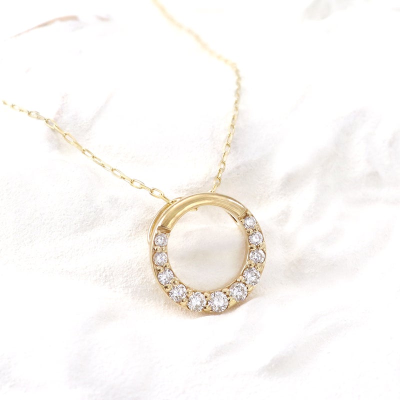 K18YG ダイヤモンド サークルネックレス_02