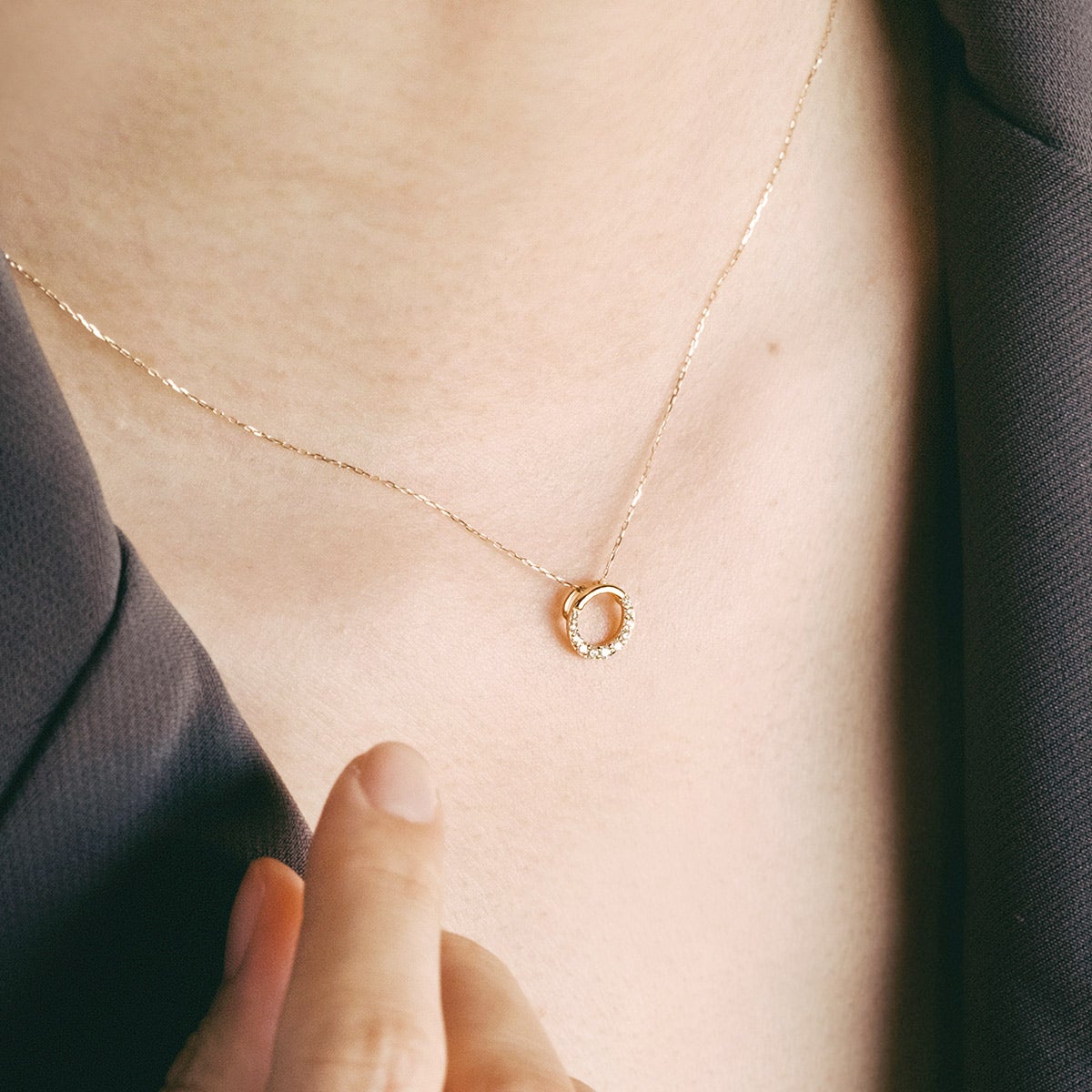 K18YG ダイヤモンド サークルネックレス_04