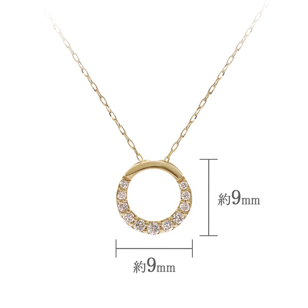 K18YG ダイヤモンド サークルネックレス_05