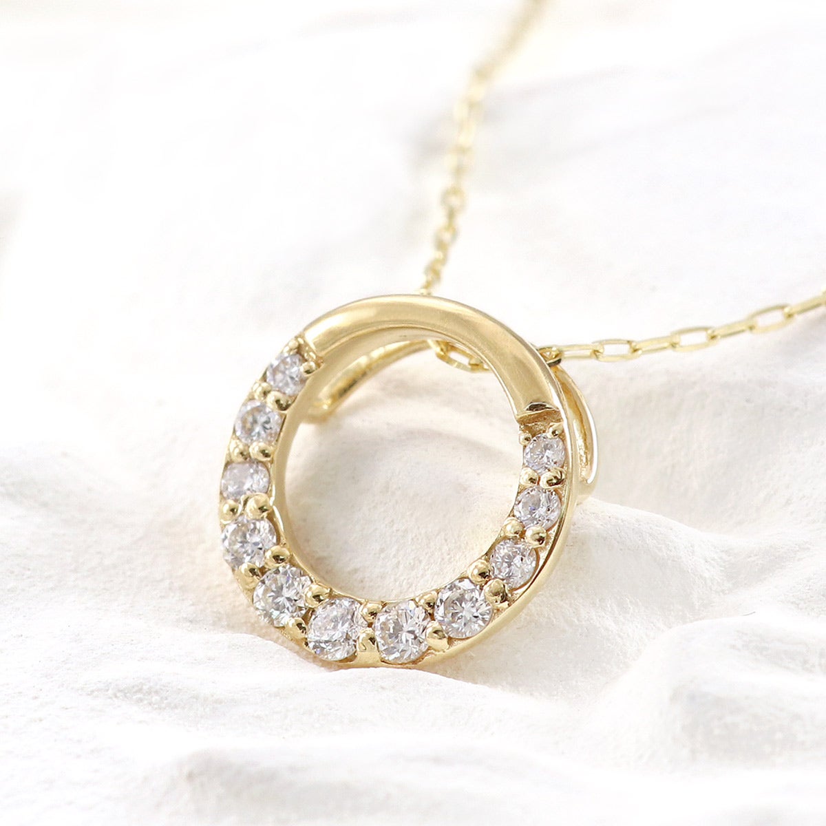 K18YG ダイヤモンド サークルネックレス_09