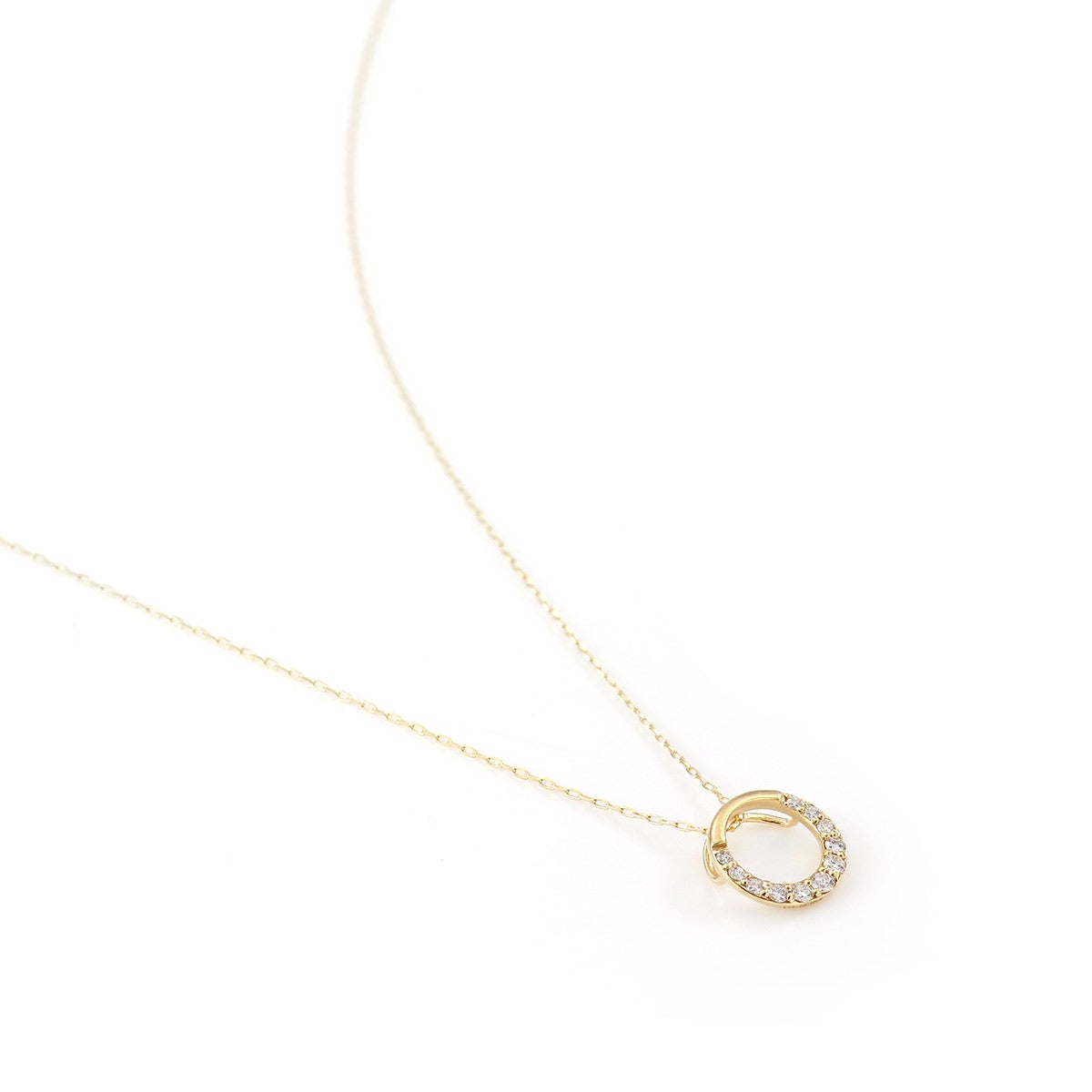 K18YG ダイヤモンド サークルネックレス_10