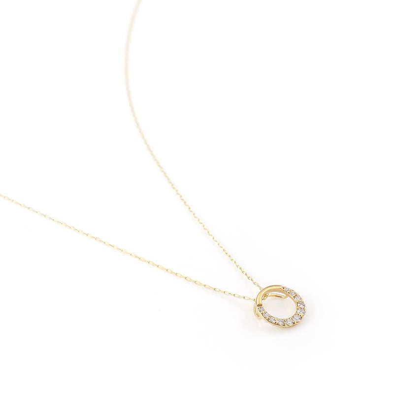 K18YG ダイヤモンド サークルネックレス_10