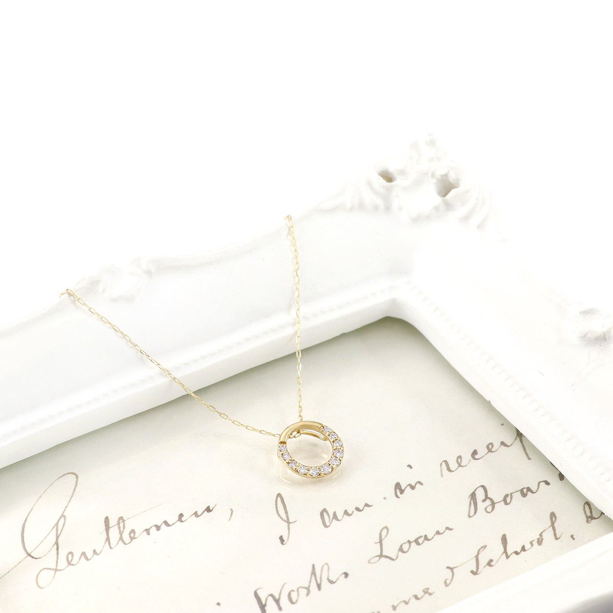 K18YG ダイヤモンド サークルネックレス_11