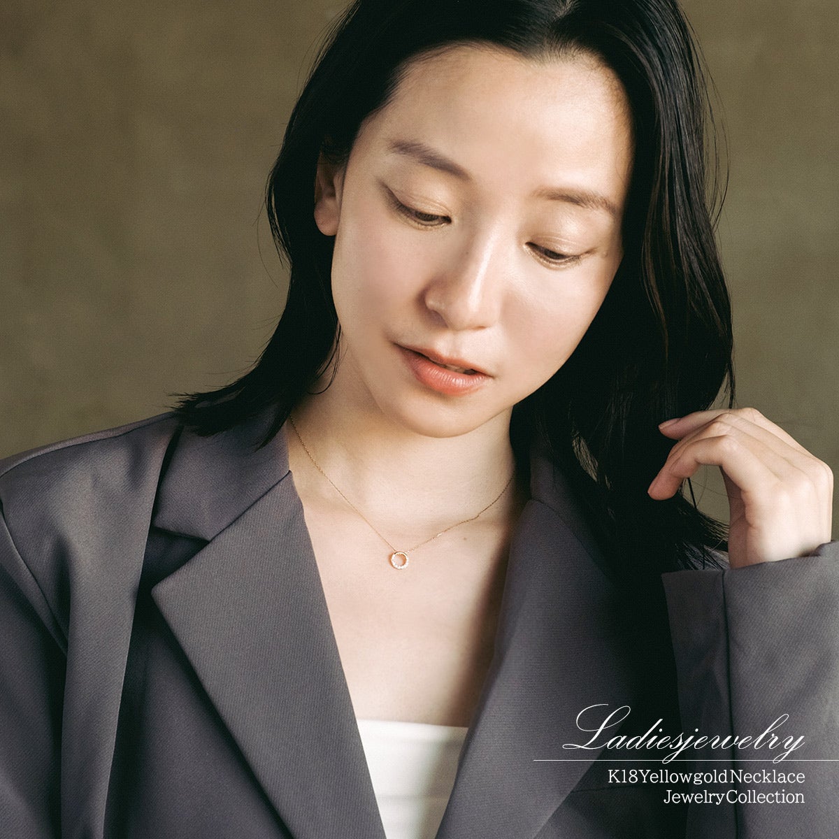 K18YG ダイヤモンド サークルネックレス_12