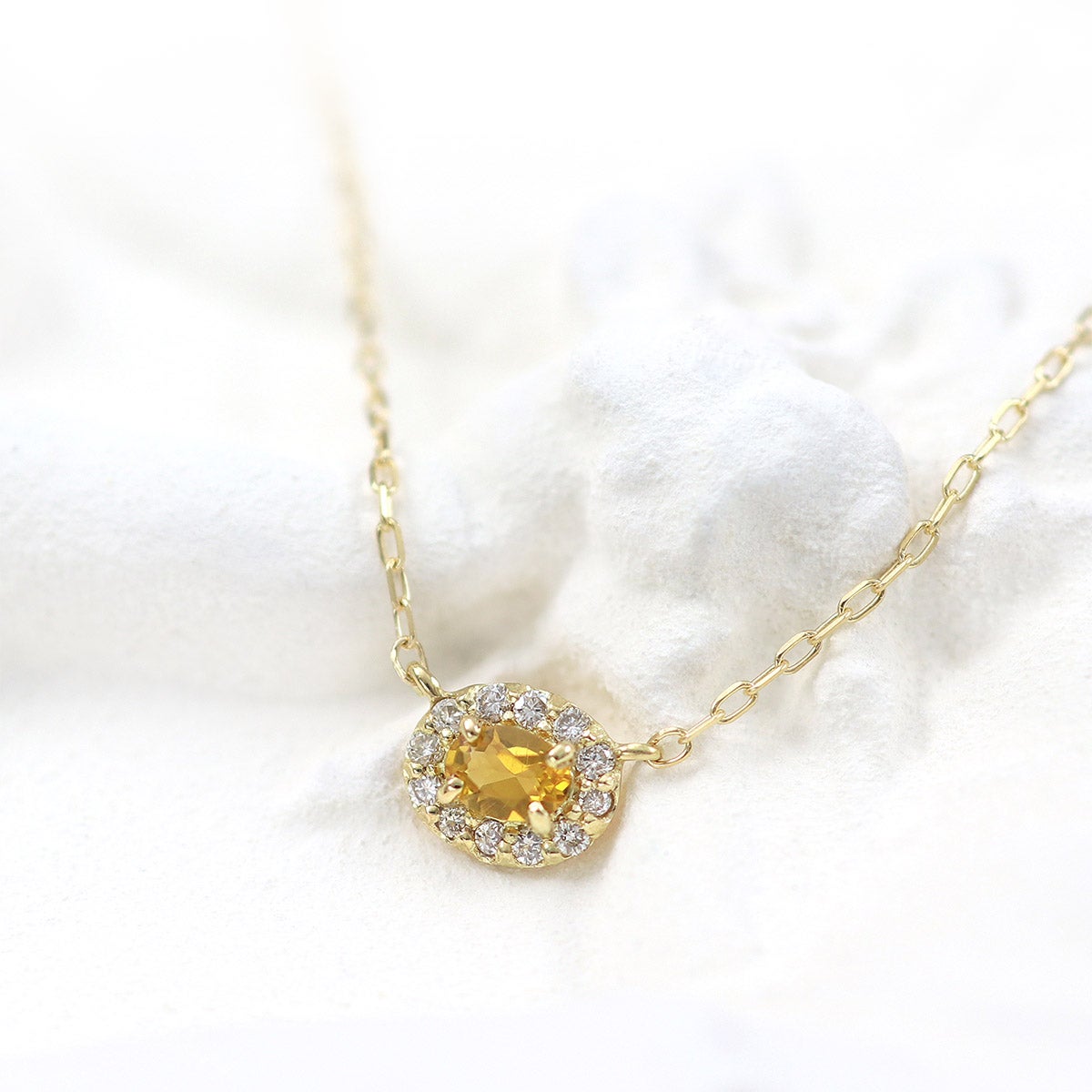 K18YG ダイヤモンド＆シトリン ネックレス 11月の誕生石_03