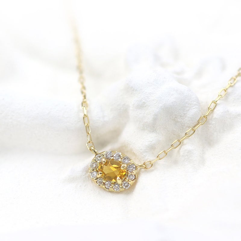 K18YG ダイヤモンド＆シトリン ネックレス 11月の誕生石_03