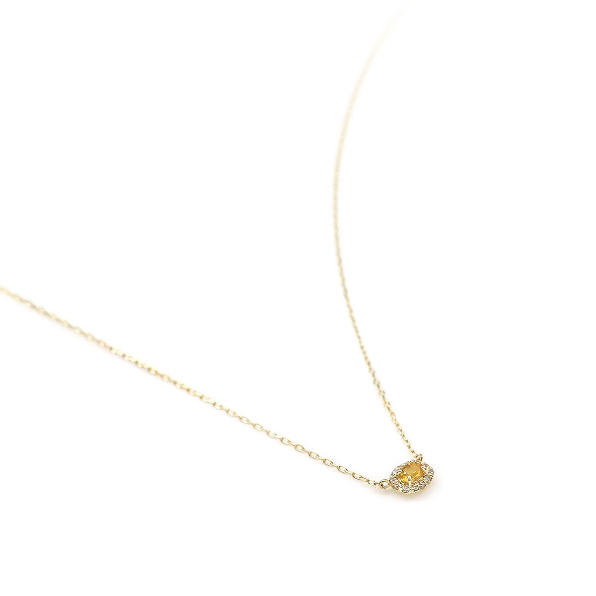 K18YG ダイヤモンド＆シトリン ネックレス 11月の誕生石_04