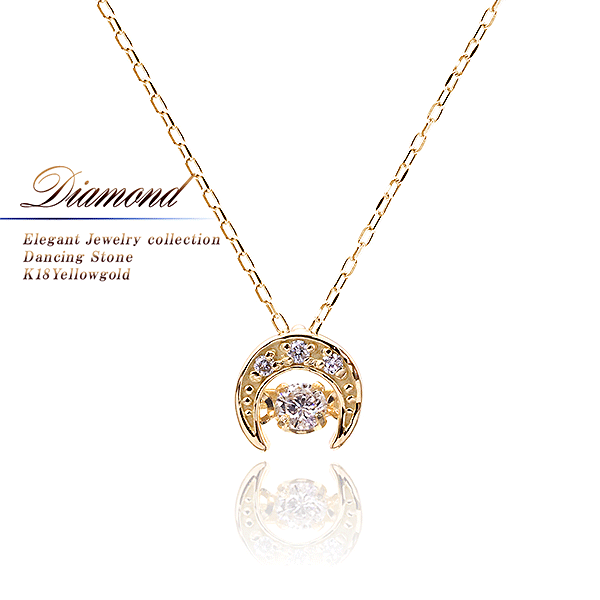 K18YG 三日月 ダンシングストーン ダイヤモンドネックレス_01