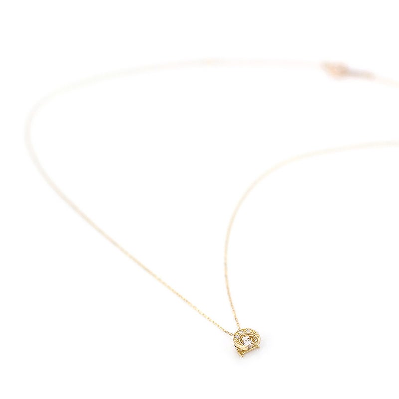 K18YG 三日月 ダンシングストーン ダイヤモンドネックレス_03