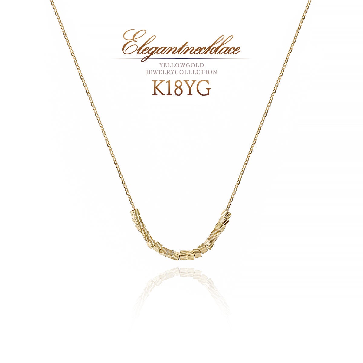 K18YG キューブモチーフ ネックレス_01