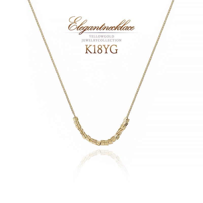 K18YG キューブモチーフ ネックレス_01