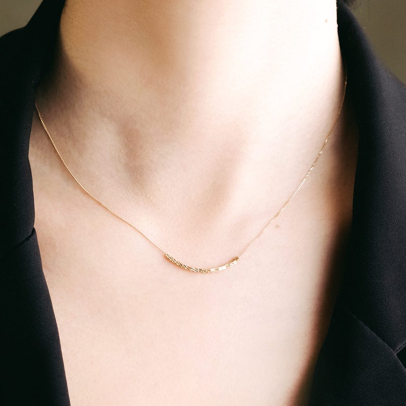 K18YG キューブモチーフ ネックレス_04