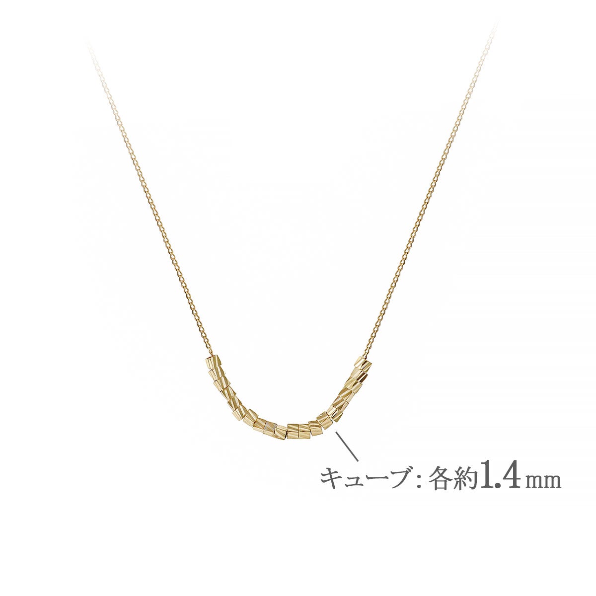 K18YG キューブモチーフ ネックレス_05