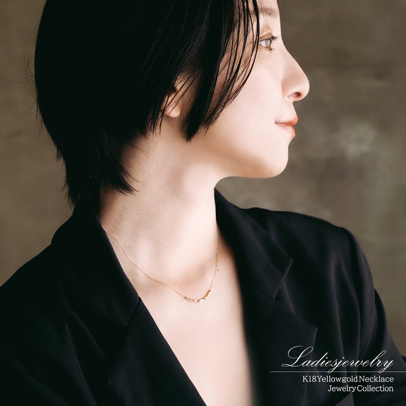 K18YG キューブモチーフ ネックレス_12