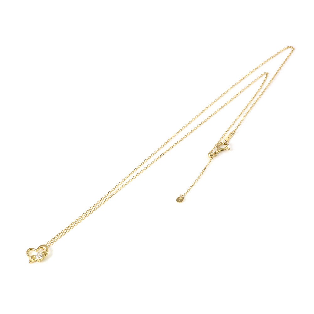 K18 心葉 ダイヤモンド 0.1ct葵×ハートネックレス_12