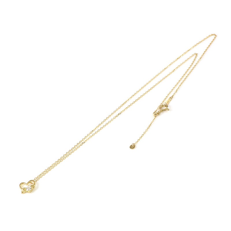 K18 心葉 ダイヤモンド 0.1ct葵×ハートネックレス_12