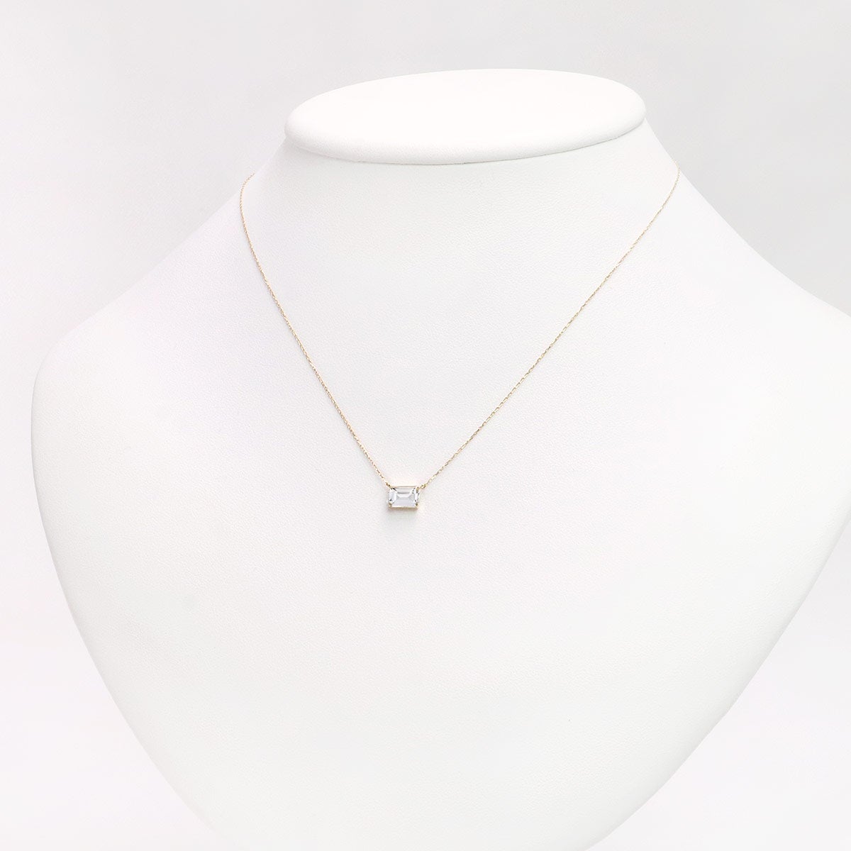 K18YG オクタゴンカット ホワイトトパーズネックレス 11月の誕生石_11