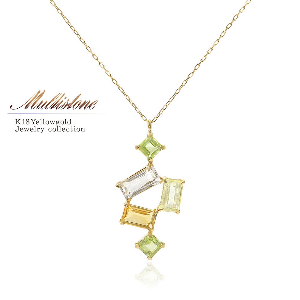 K18YG マルチストーン ネックレス_01