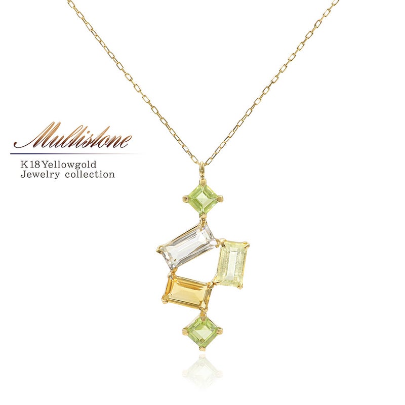 K18YG マルチストーン ネックレス_01
