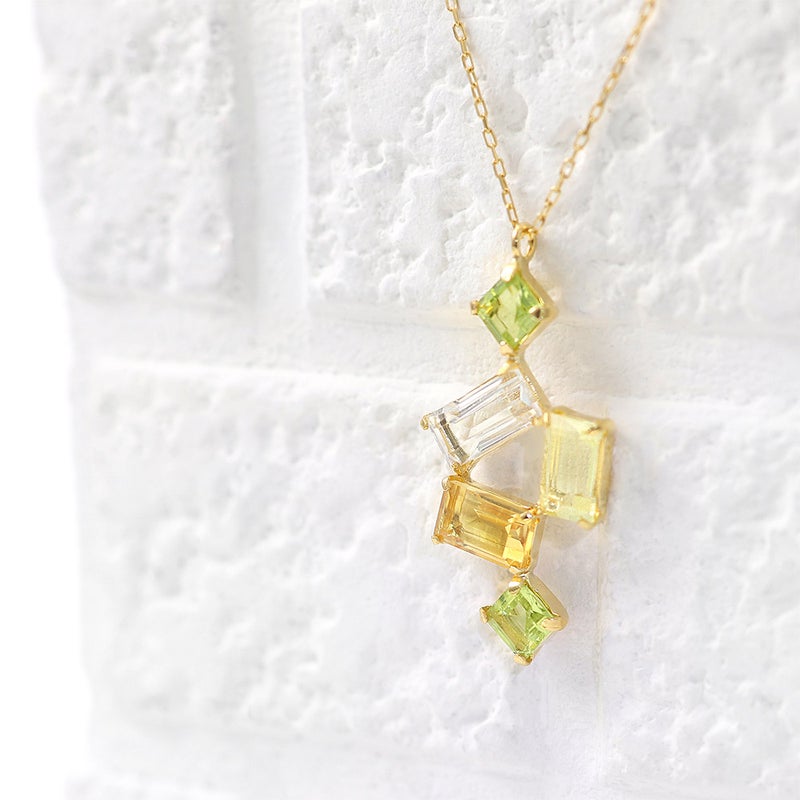 K18YG マルチストーン ネックレス_09