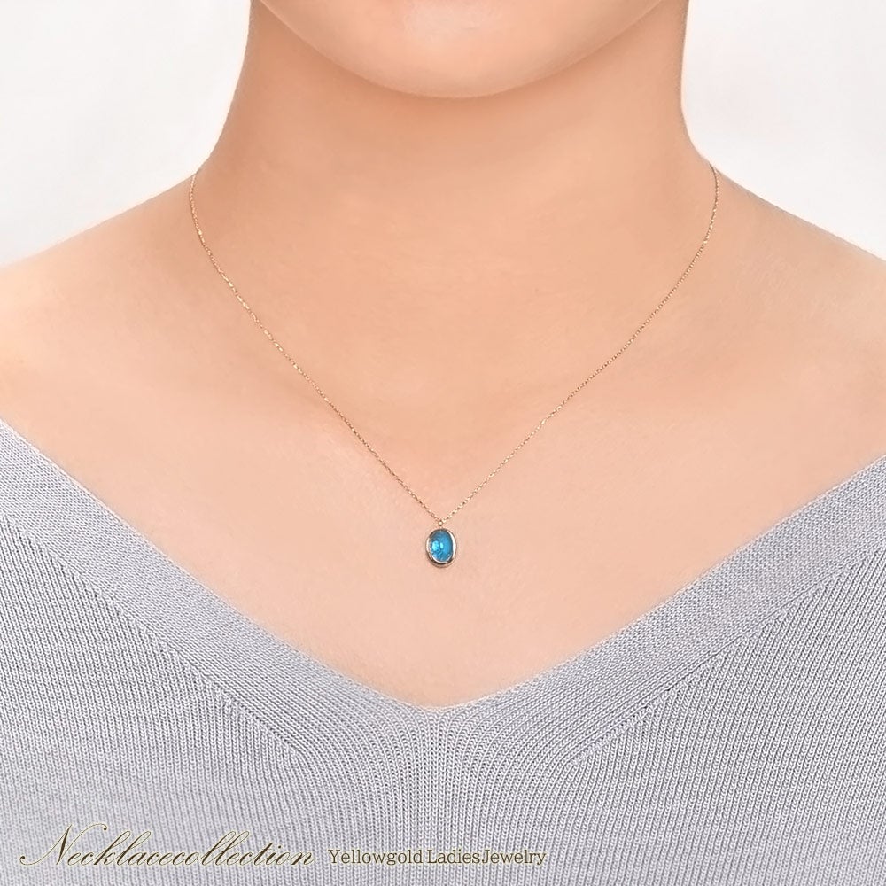K18YG ロンドンブルートパーズ ネックレス 11月の誕生石 | Jewelry