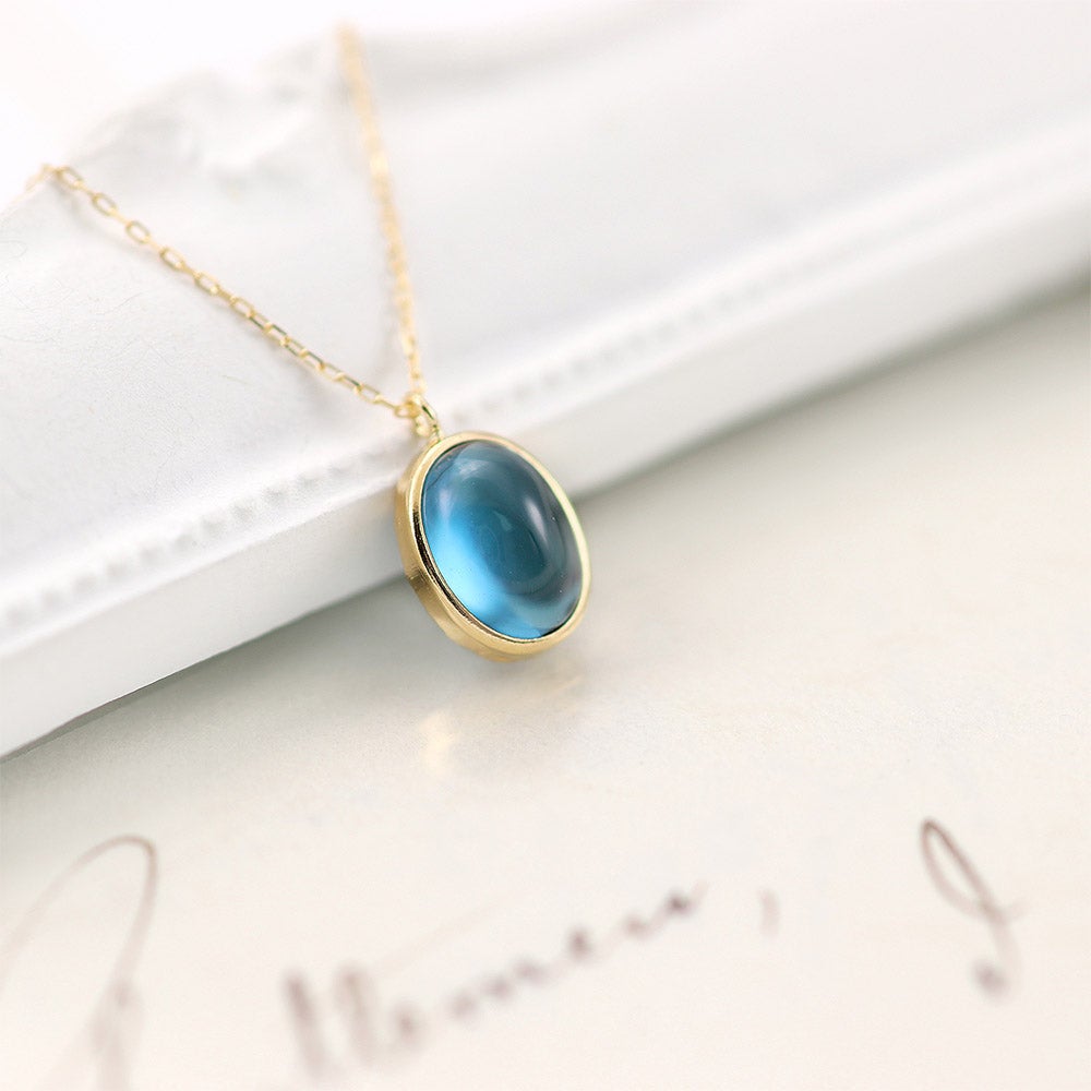 K18YG ロンドンブルートパーズ ネックレス 11月の誕生石_11