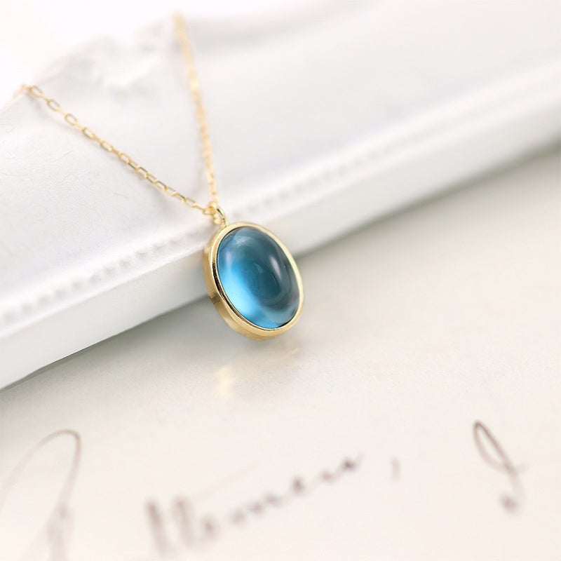 K18YG ロンドンブルートパーズ ネックレス 11月の誕生石_11