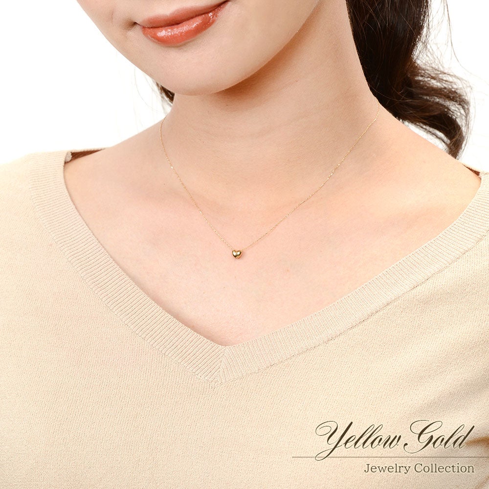 K18YG プチハート ネックレス_05