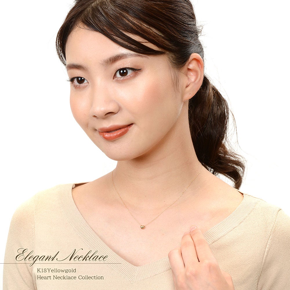 K18YG プチハート ネックレス_16