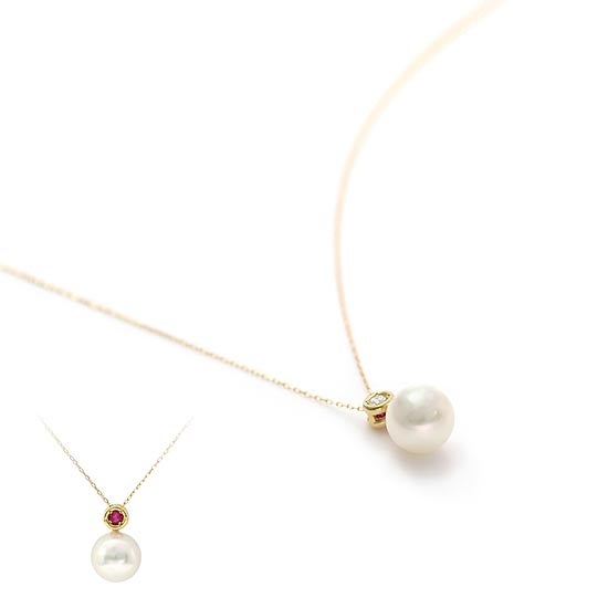 K18YG アコヤ真珠×ダイヤ・ルビー ネックレス_03