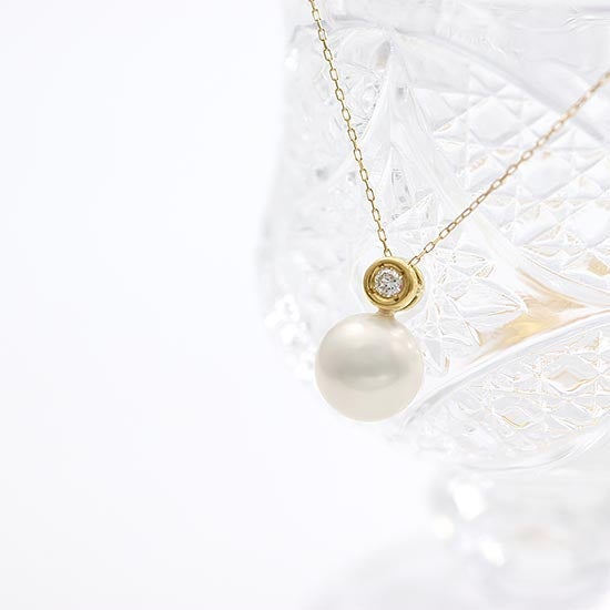 K18YG アコヤ真珠×ダイヤ・ルビー ネックレス_10