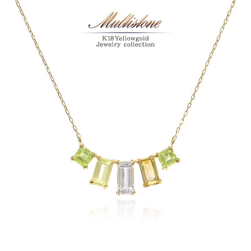 K18YG マルチストーン ネックレス_01