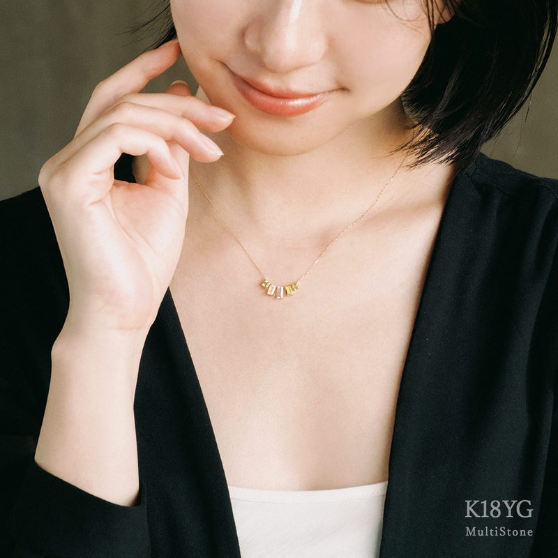 K18YG マルチストーン ネックレス_09