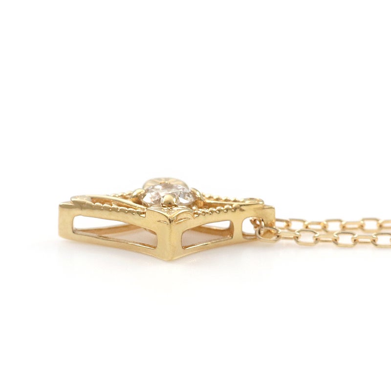 K18 心葉 ダイヤモンド 0.1ct 葵×ひし形ネックレス_12