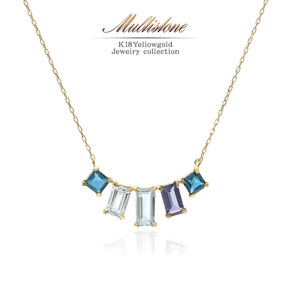 K18YG マルチストーン ネックレス_01