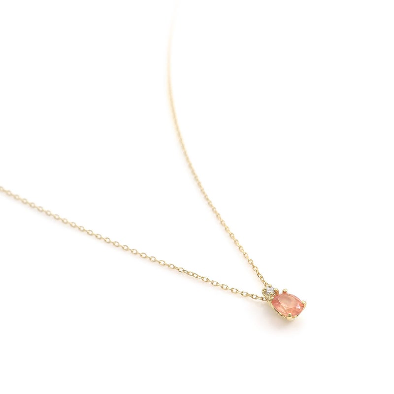 K18YG ロードクロサイト＆ダイヤモンド ネックレス_03