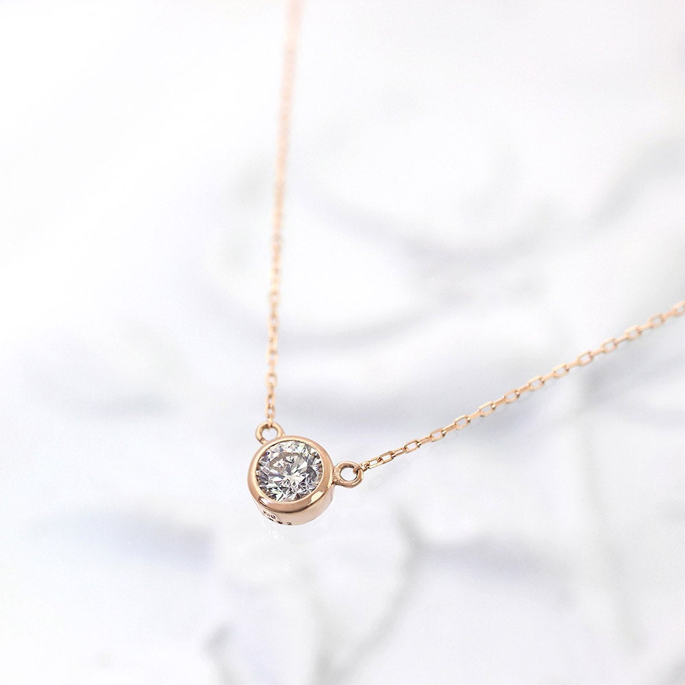 K18PG ダイヤモンド 一粒ネックレス | Jewelry ROLA（ジュエリーローラ）