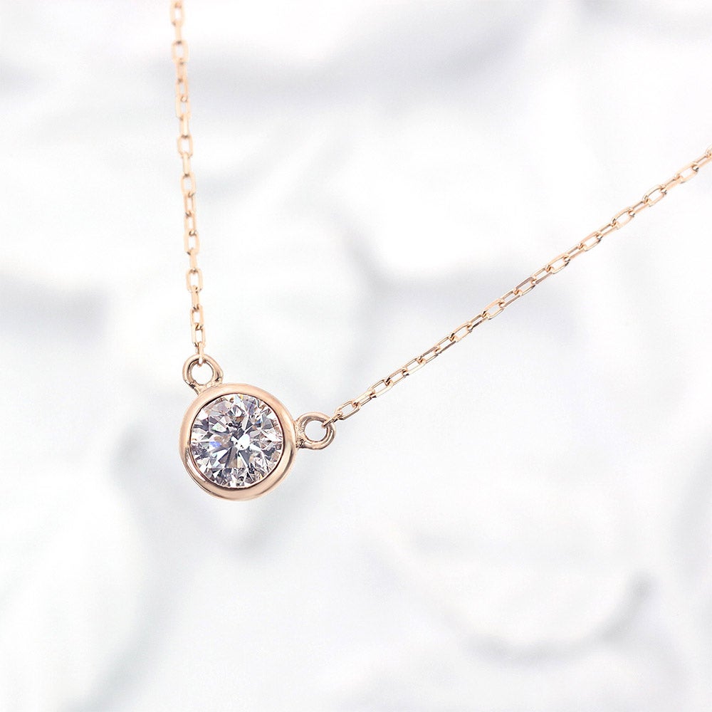 K18PG ダイヤモンド 一粒ネックレス_10