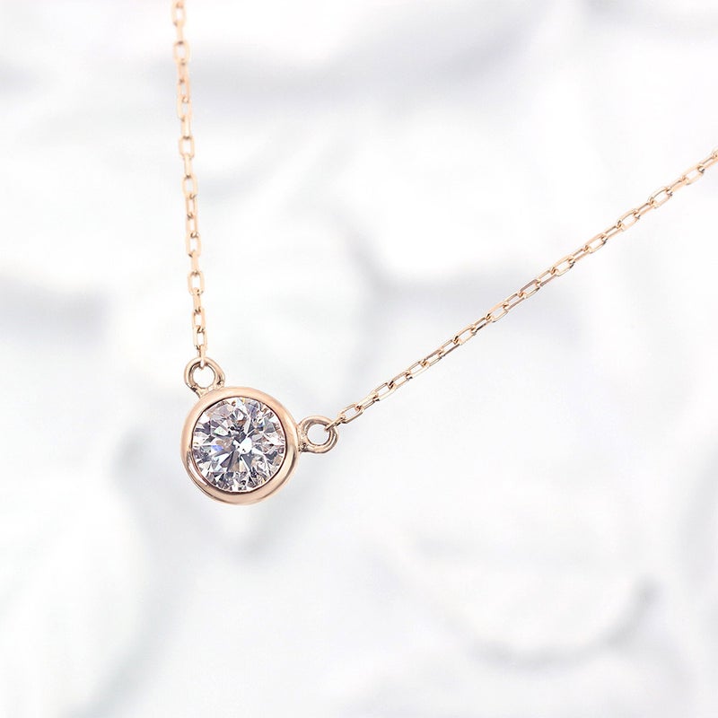 K18PG ダイヤモンド 一粒ネックレス_10