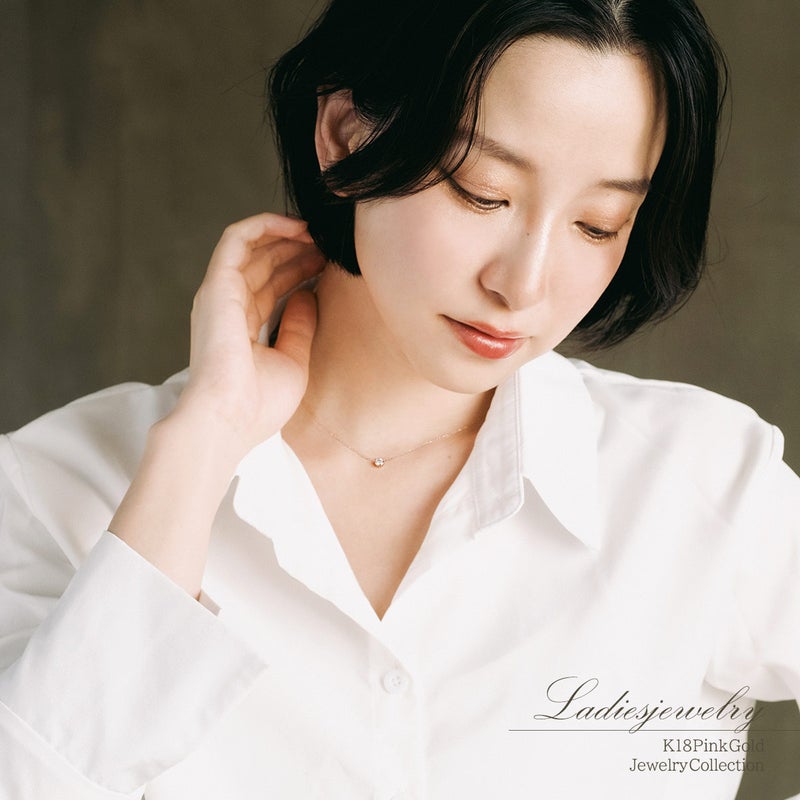 K18PG ダイヤモンド 一粒ネックレス_13