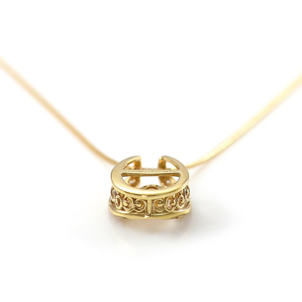 K18YG 馬蹄（ホースシュー）ダンシングストーン ダイヤモンドネックレス_10