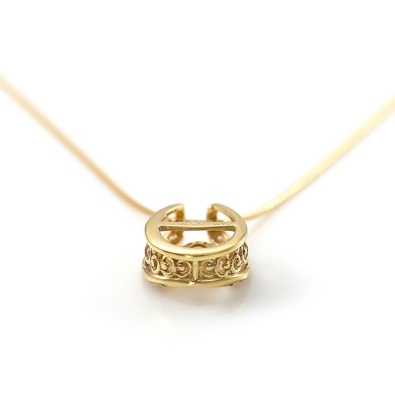 K18YG 馬蹄（ホースシュー）ダンシングストーン ダイヤモンドネックレス_10