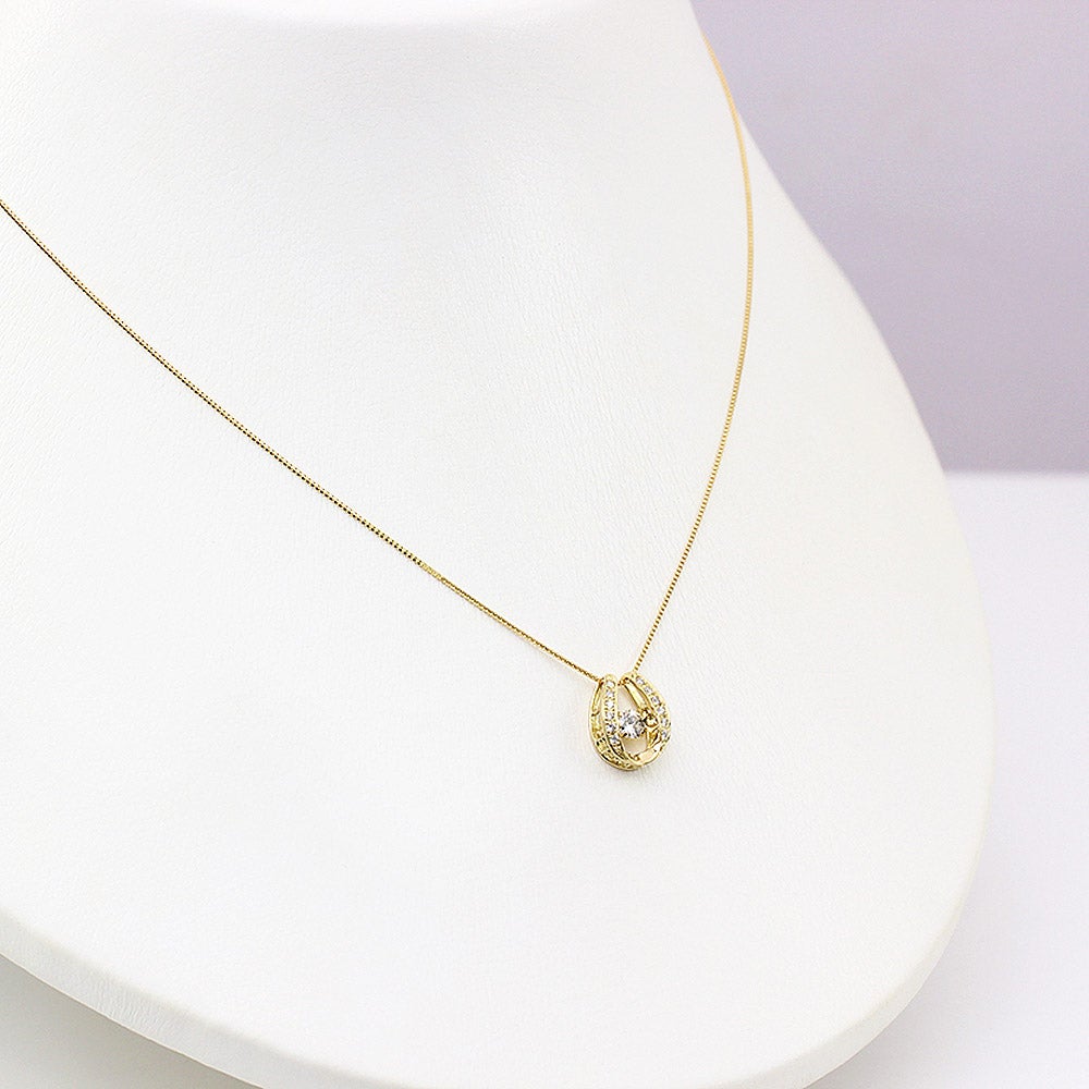 K18YG 馬蹄（ホースシュー）ダンシングストーン ダイヤモンドネックレス_16