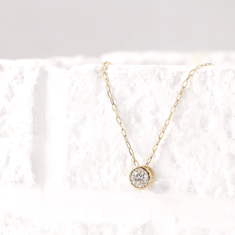 K18YG ダイヤモンド 一粒ネックレス_02