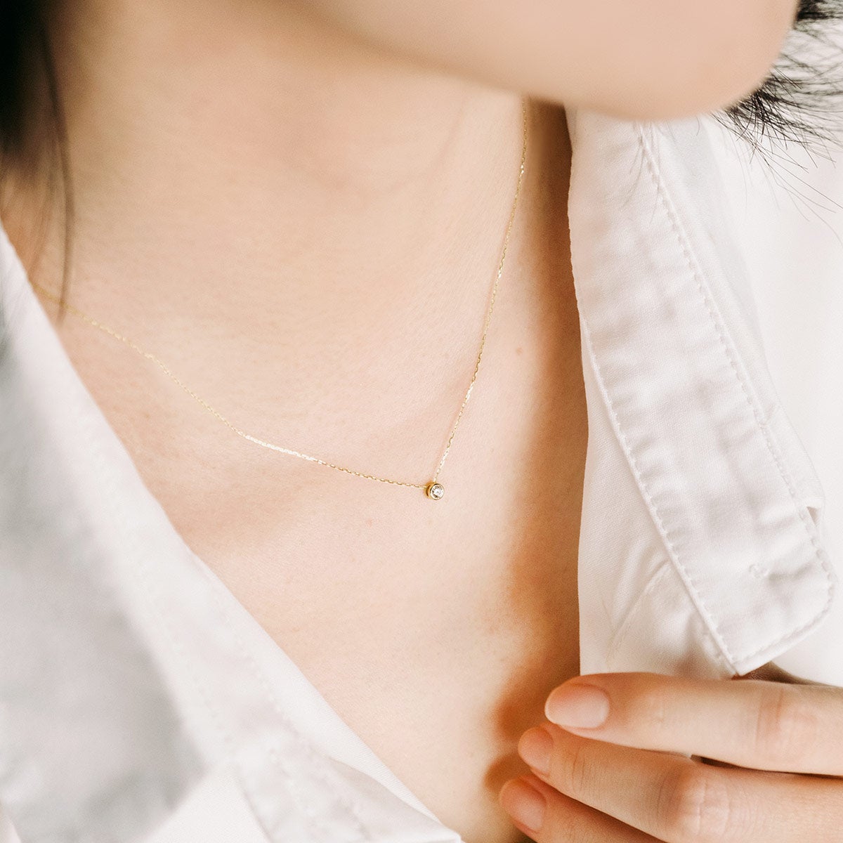 K18YG ダイヤモンド 一粒ネックレス_04