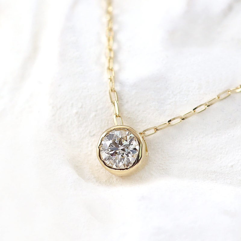 K18YG ダイヤモンド 一粒ネックレス_10