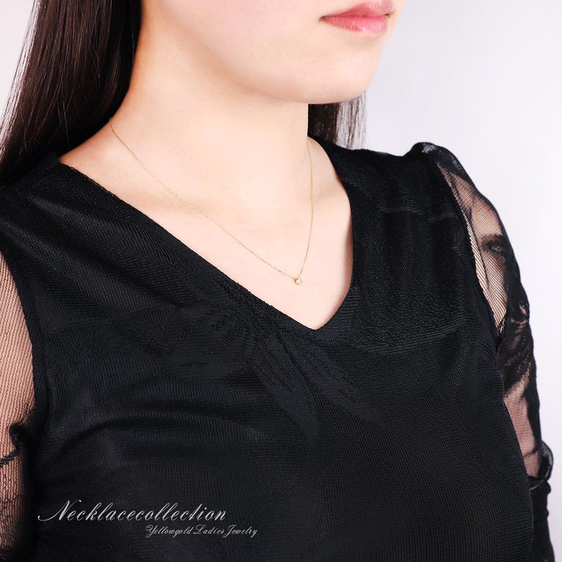 K18YG ダイヤモンド 一粒ネックレス_12