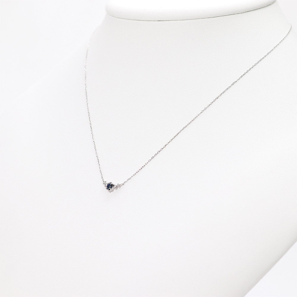 K18WG サファイア＆ダイヤモンド ネックレス  9月の誕生石_05