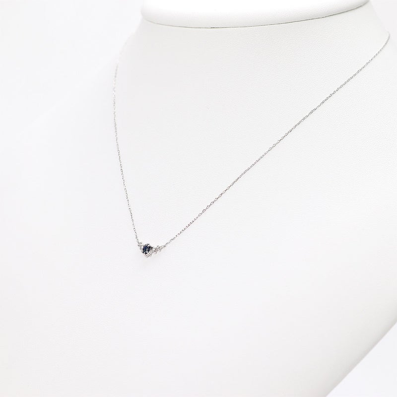 K18WG サファイア＆ダイヤモンド ネックレス  9月の誕生石_05