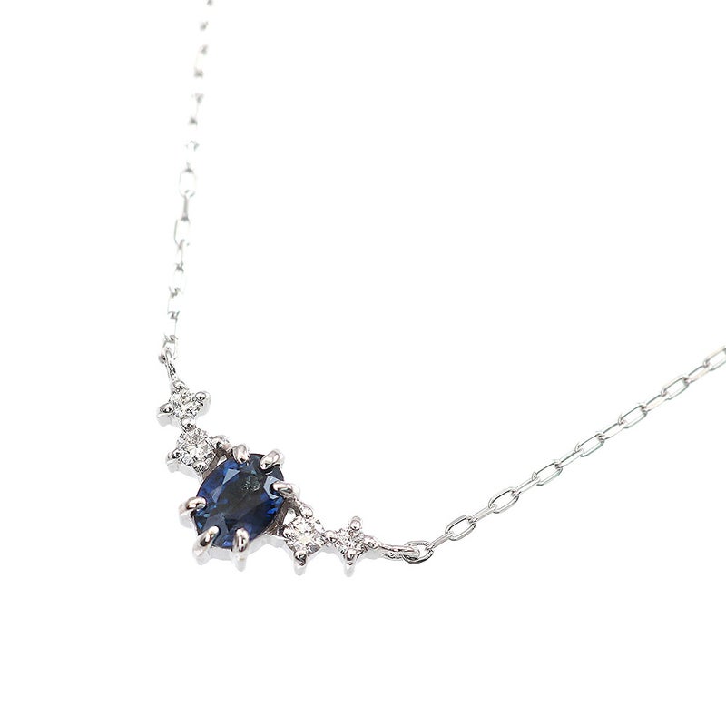 K18WG サファイア＆ダイヤモンド ネックレス  9月の誕生石_09